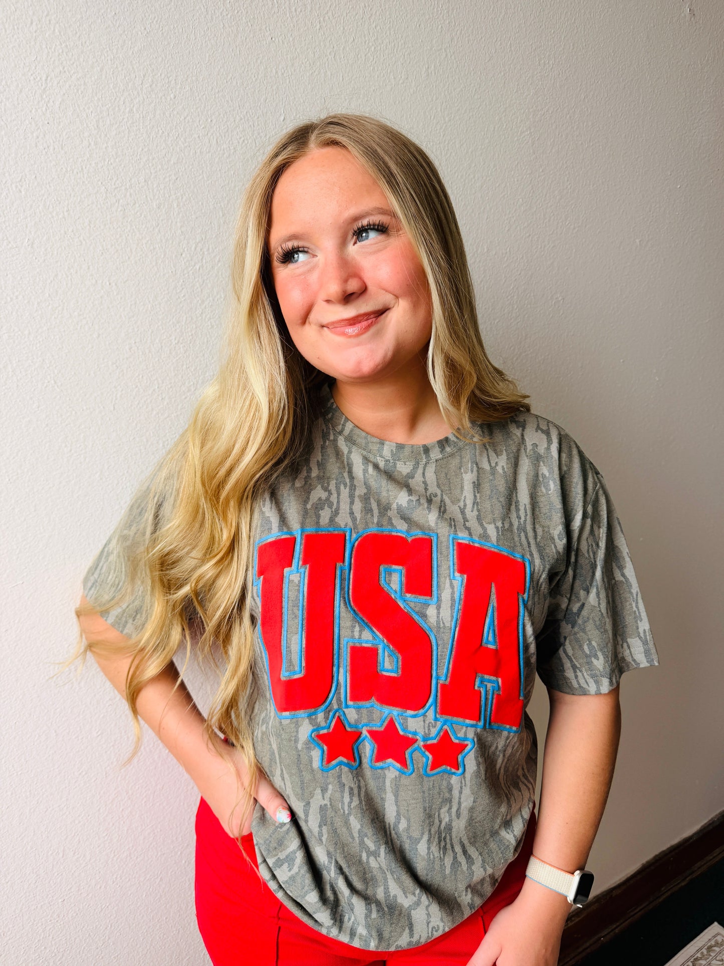 Camo USA tee