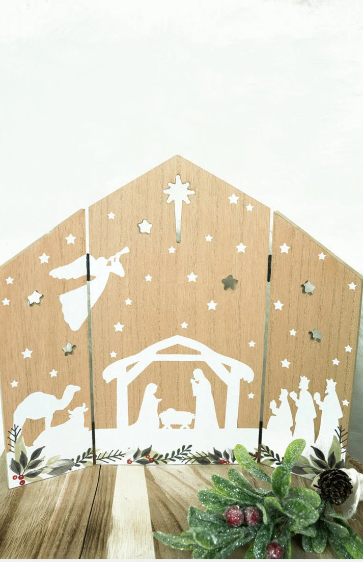 Christmas Nativity Hinged Sign