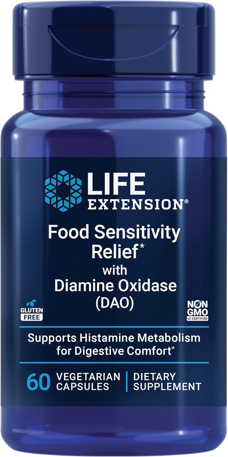 Food Sensitivity Relief with Diamine Oxidase (DAO) - 60 delayed release capsules