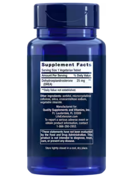 DHEA 25 mg, 100 dissolve-in-mouth tablets