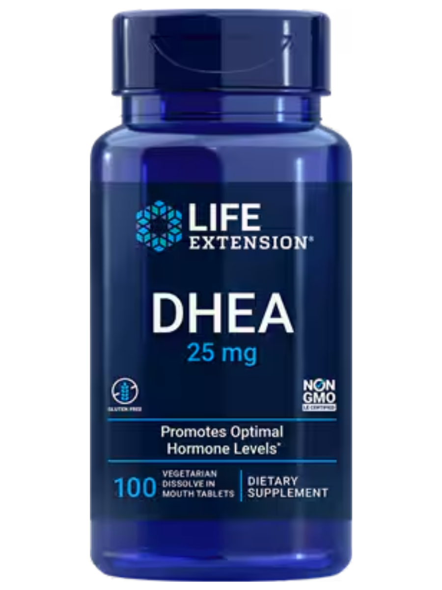 DHEA 25 mg, 100 dissolve-in-mouth tablets