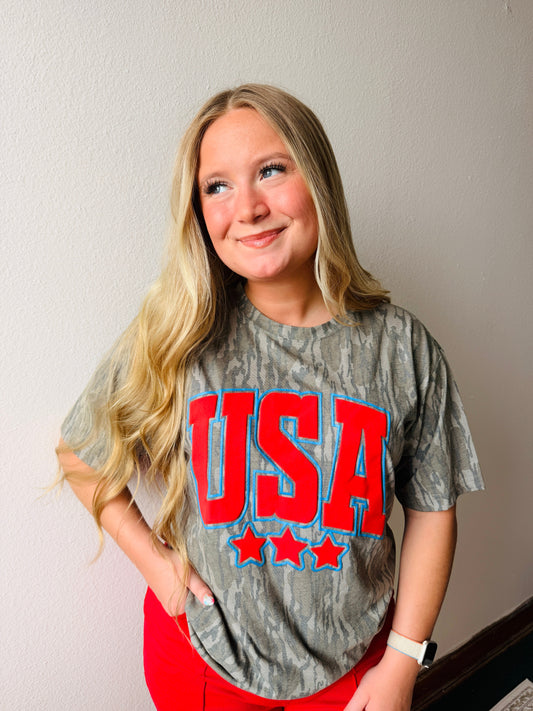 Camo USA tee
