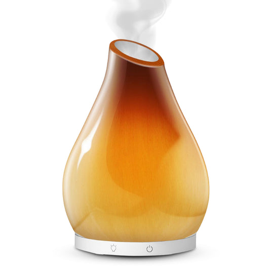 Hazel hand blown amber glass vase diffuser