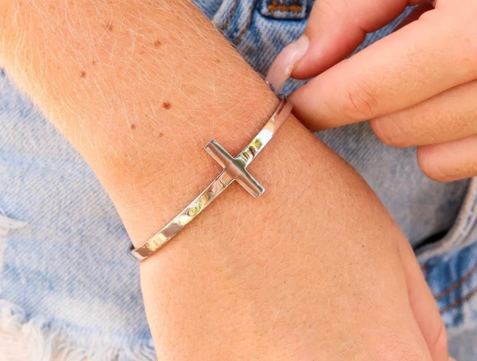 Silver Cross Bracelet