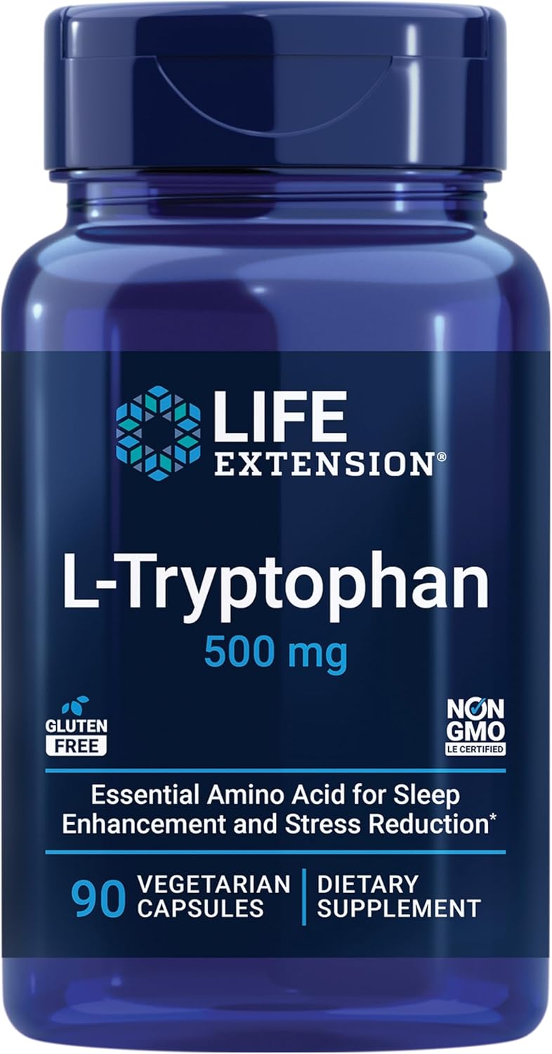 L-Tryptophan: 500mg, 90 veggie capsules